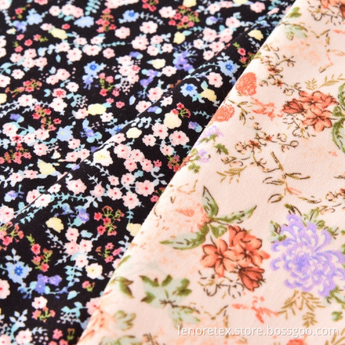 Stretch Polyester Sticka Dty Brushed Print Jersey Fabric